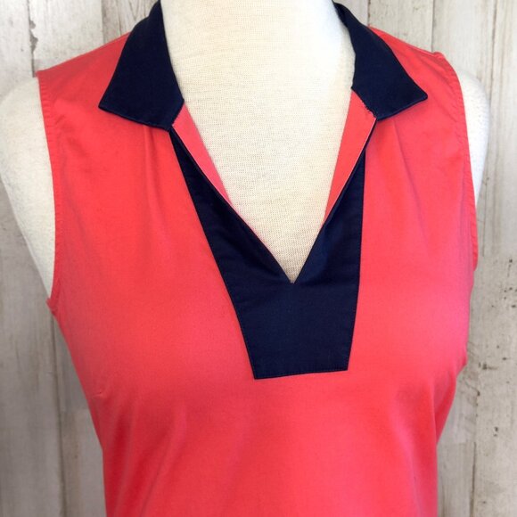 Sail to Sable Navy Coral Colorblock Sleeveles Above-Knee Sheath Dress $238 Sz XS - Picture 7 of 9